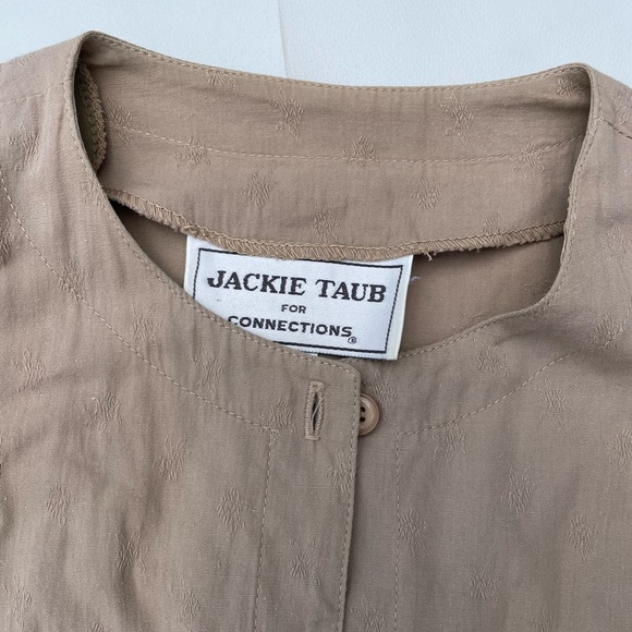 Vintage Jackie Taub Connections  Button Midi Dress Black And Tan Size 10 - Picture 4 of 5